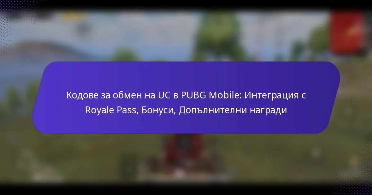 Кодове за обмен на UC в PUBG Mobile: Интеграция с Royale Pass, Бонуси, Допълнителни награди